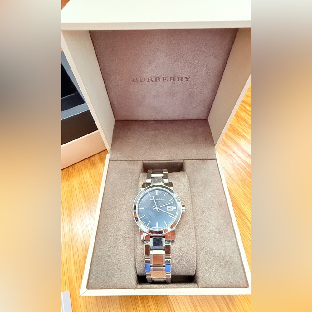Burberry Silver and Black Watch